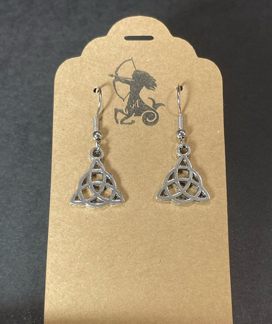 Silver Wicca Dangle Earrings